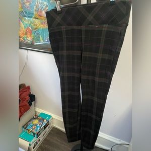Green plaid leggings